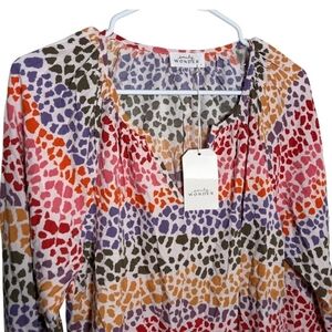 Colorful Plus Size Women's Blouse by Emily Wonder in Multicolor Print